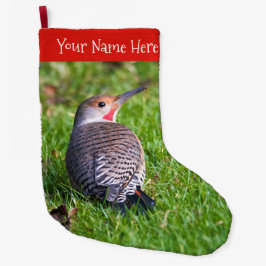 Calcetín Navideño Grande Espectacular parpadeo nórdico de parpadeo rojo