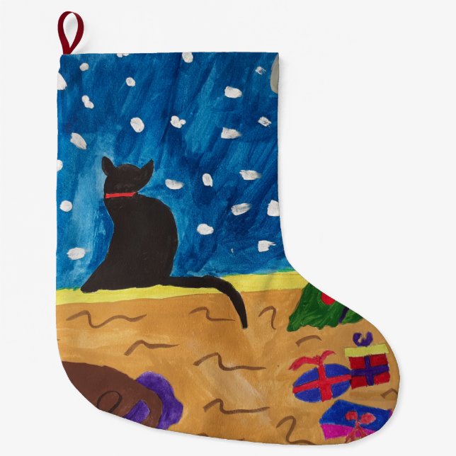 Calcetín Navideño Grande Esperando Navidades (Anverso)