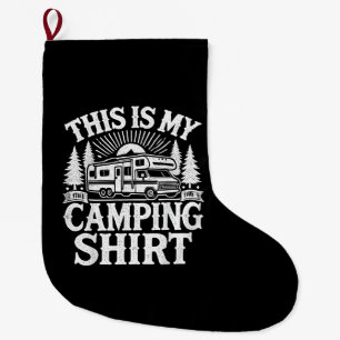 Calcetín Navideño Grande Este Es Mi Camping Divertido Campista