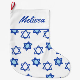 Calcetín Navideño Grande Estrella azul de David Hanukkah Stocking