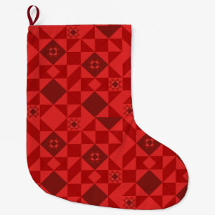 Calcetín Navideño Grande Estrella nórdica roja brillante