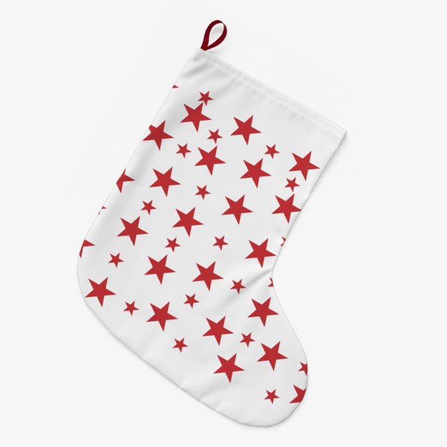 Calcetín Navideño Grande Estrellas para regalo (Frente (Colgado))