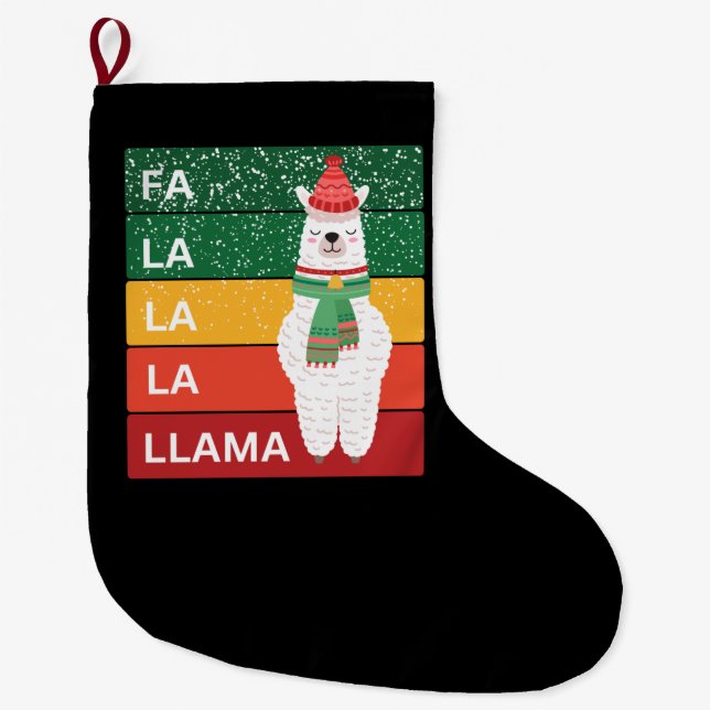CALCETÍN NAVIDEÑO GRANDE FA LA LA LLAMA (Anverso)