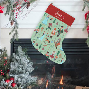 Calcetín Navideño Grande Fa La La Navidad Bailarín de Ballet Cascanueces ve