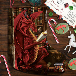 Calcetín Navideño Grande Fantasia de Podcast del Dragón Rojo