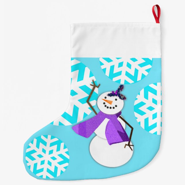 Calcetín Navideño Grande FELICES VACACIONES : Amigos del Invierno 2-N-1 (Reverso)