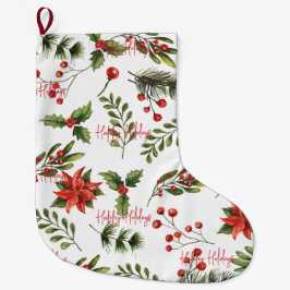 Calcetín Navideño Grande Felices vacaciones Empresa Empleados Botánica