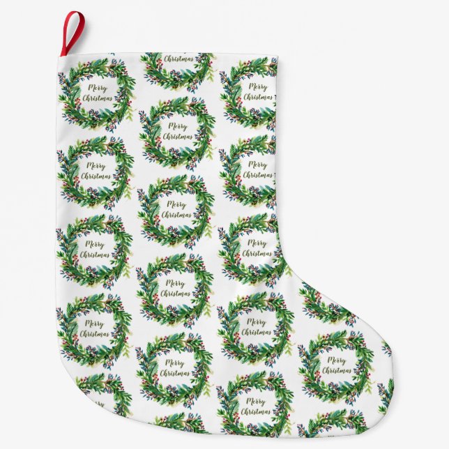 Calcetín Navideño Grande Feliz Navidad (Anverso)