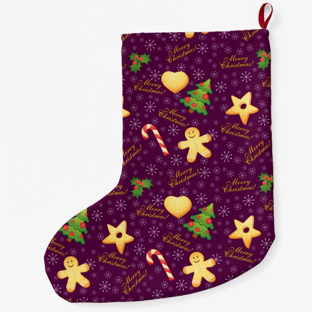 Calcetín Navideño Grande Feliz Navidad (Reverso)