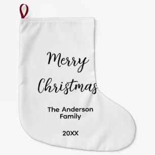 Calcetín Navideño Grande Feliz Navidad añadir apellido año texto personaliz