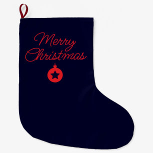 Calcetín Navideño Grande Feliz Navidad Black Rock Azul Clásico Único