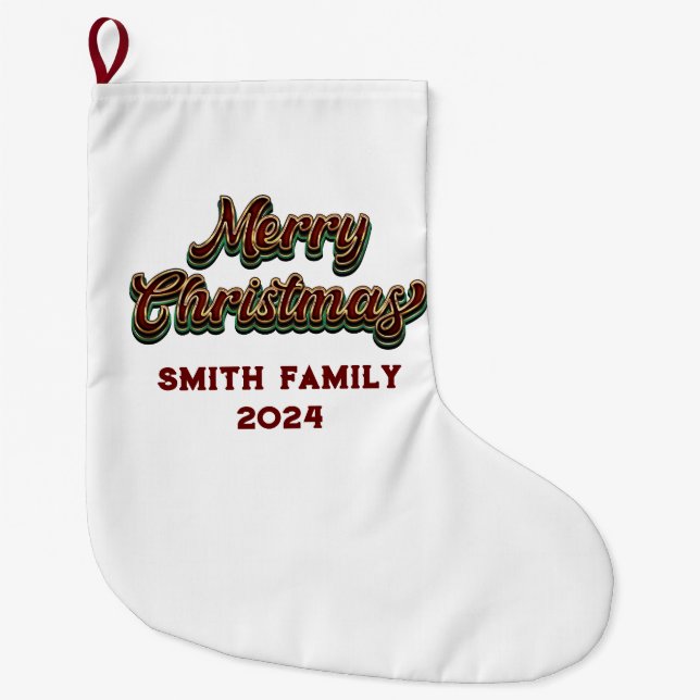 Calcetín Navideño Grande Feliz Navidad - Matanza familiar (Anverso)