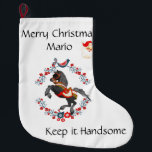 Calcetín Navideño Grande Feliz Navidad Papá Noel, manténganlo guapo<br><div class="desc">Inicio > Decoración del Hogar > Decoración de Navidades > Existencias</div>