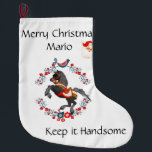 Calcetín Navideño Grande Feliz Navidad Papá Noel, manténganlo guapo<br><div class="desc">Inicio > Decoración del Hogar > Decoración de Navidades > Existencias</div>