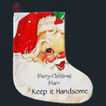 Calcetín Navideño Grande Feliz Navidad Papá Noel, manténganlo guapo<br><div class="desc">Inicio > Decoración del Hogar > Decoración de Navidades > Existencias</div>