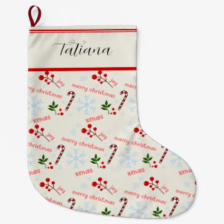 Calcetín Navideño Grande Feliz Navidad Patrón de vacaciones lindo