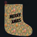 Calcetín Navideño Grande Feliz Navidad Santa<br><div class="desc">Feliz Navidad Santa</div>