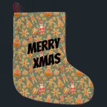 Calcetín Navideño Grande Feliz Navidad Santa<br><div class="desc">Feliz Navidad Santa</div>