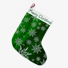 Calcetín Navideño Grande Feliz Navidad Snowflakes