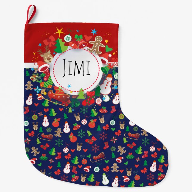 Calcetín Navideño Grande ¡Feliz Navidad y Feliz Año Nuevo! XMAS 2025 (Anverso)