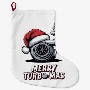 Calcetín Navideño Grande Feliz Turbomas Mecánico Turbo Santa Navidad