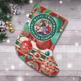 Calcetín Navideño Grande Festividad verde verde verde verde de la familia p