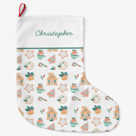 Calcetín Navideño Grande Fiesta de feriado de Navidades caprichosos