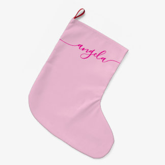 Calcetín Navideño Grande Firme centrado de Glam Rosa Caliente