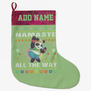 Calcetín Navideño Grande Fitness Panda Namaste todo el camino Navidades feo