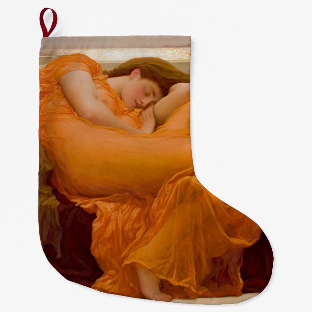 Calcetín Navideño Grande Flaming June (por Frederic Leighton) (Anverso)