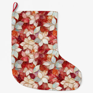 Calcetín Navideño Grande Flor blanca roja