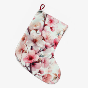 Calcetín Navideño Grande Flor de Cerezo