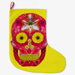 Calcetín Navideño Grande Flor Skull 6