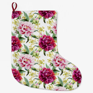 Calcetín Navideño Grande Floral