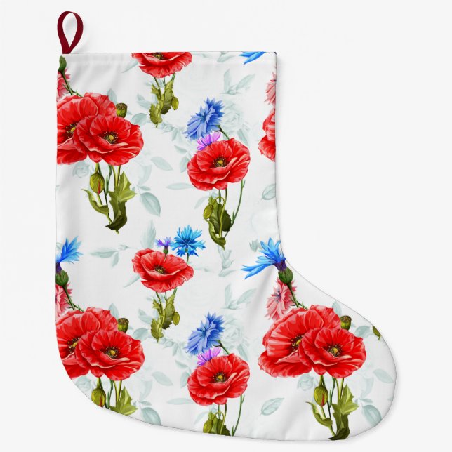 Calcetín Navideño Grande Floral (Anverso)