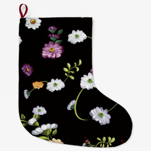 Calcetín Navideño Grande Flores de primavera, naturaleza