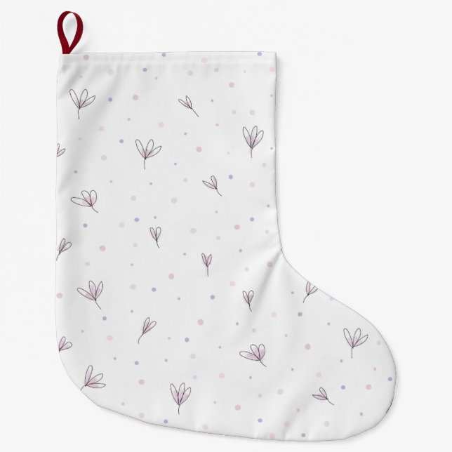 Calcetín Navideño Grande Flores Lilac (Anverso)