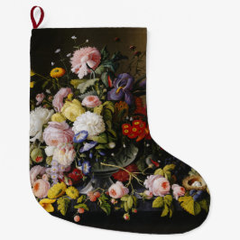 Calcetín Navideño Grande Flores y frutas antiguas de vida