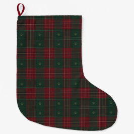 Calcetín Navideño Grande Forest Green & Cranberry Tartan Pet Stocking