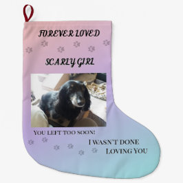 Calcetín Navideño Grande Forever Loved Holiday Pawprints Tribute