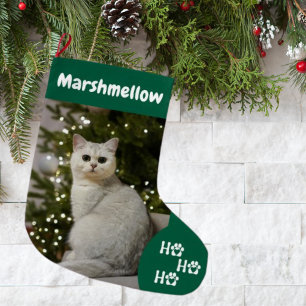 Calcetín Navideño Grande Foto de mascota personalizada Perro o gato lindo