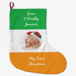 Calcetín Navideño Grande Foto personalizada de Navidades del patrimonio irl