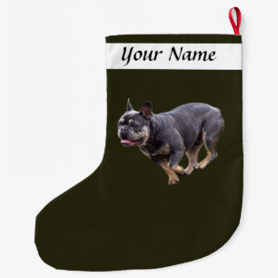 Calcetín Navideño Grande French Bulldog Corriendo