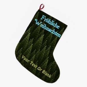 Calcetín Navideño Grande Fröhliche Weihnachten - Coníferas
