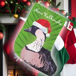 Calcetín Navideño Grande Funny Hawaii Navidades Goose Mele/Nene Kalikimaka