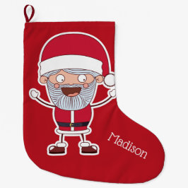 Calcetín Navideño Grande Funny Santa Navidades de nombres personalizados ca