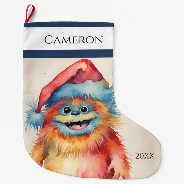 Calcetín Navideño Grande Funny Xmas Monster (Anverso)