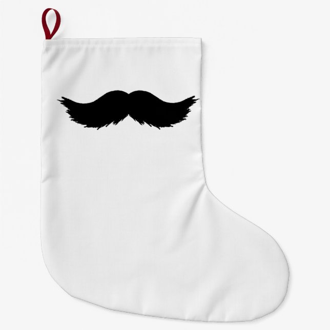 Calcetín Navideño Grande Furry Black Mustache (Anverso)