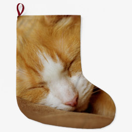 Calcetín Navideño Grande Gatito durmiente