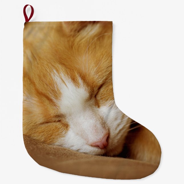 Calcetín Navideño Grande Gatito durmiente (Anverso)